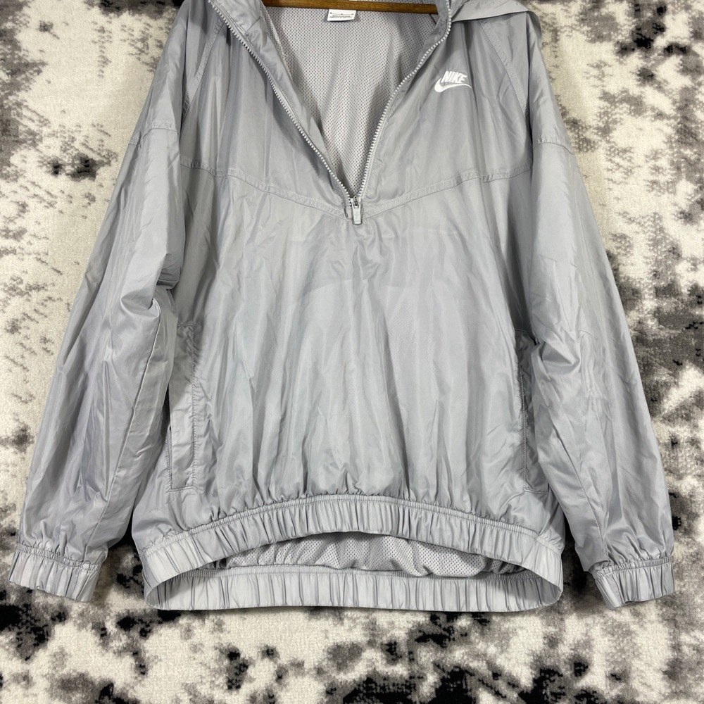 Nike Sportswear Rind Runner Anorak Jacket Mens Size Medium Unlined Gray DQ4910 - Picture 5 of 14